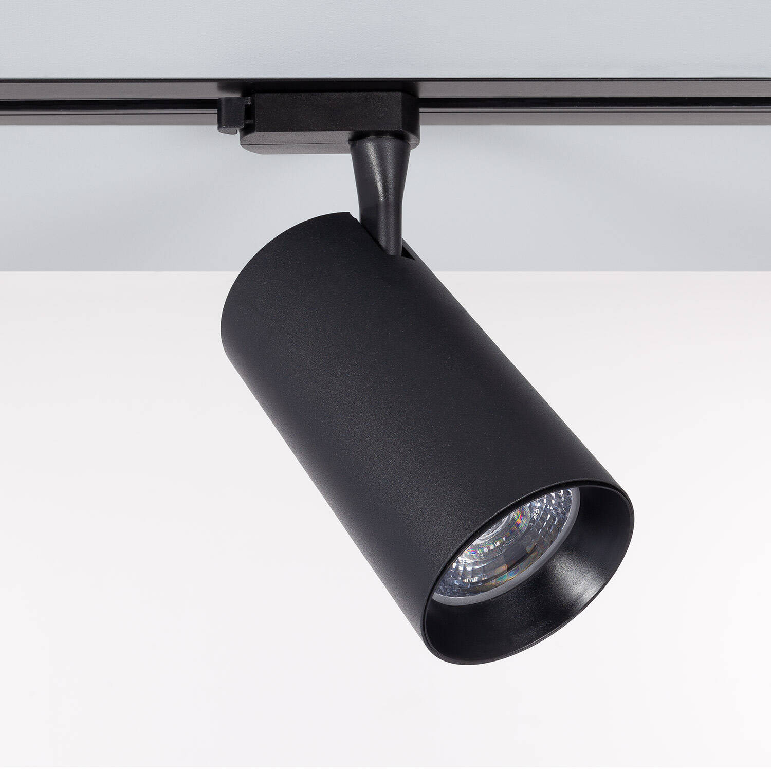 Rail Triphasé Encastrable pour Spots LED 1 Mètre Noir