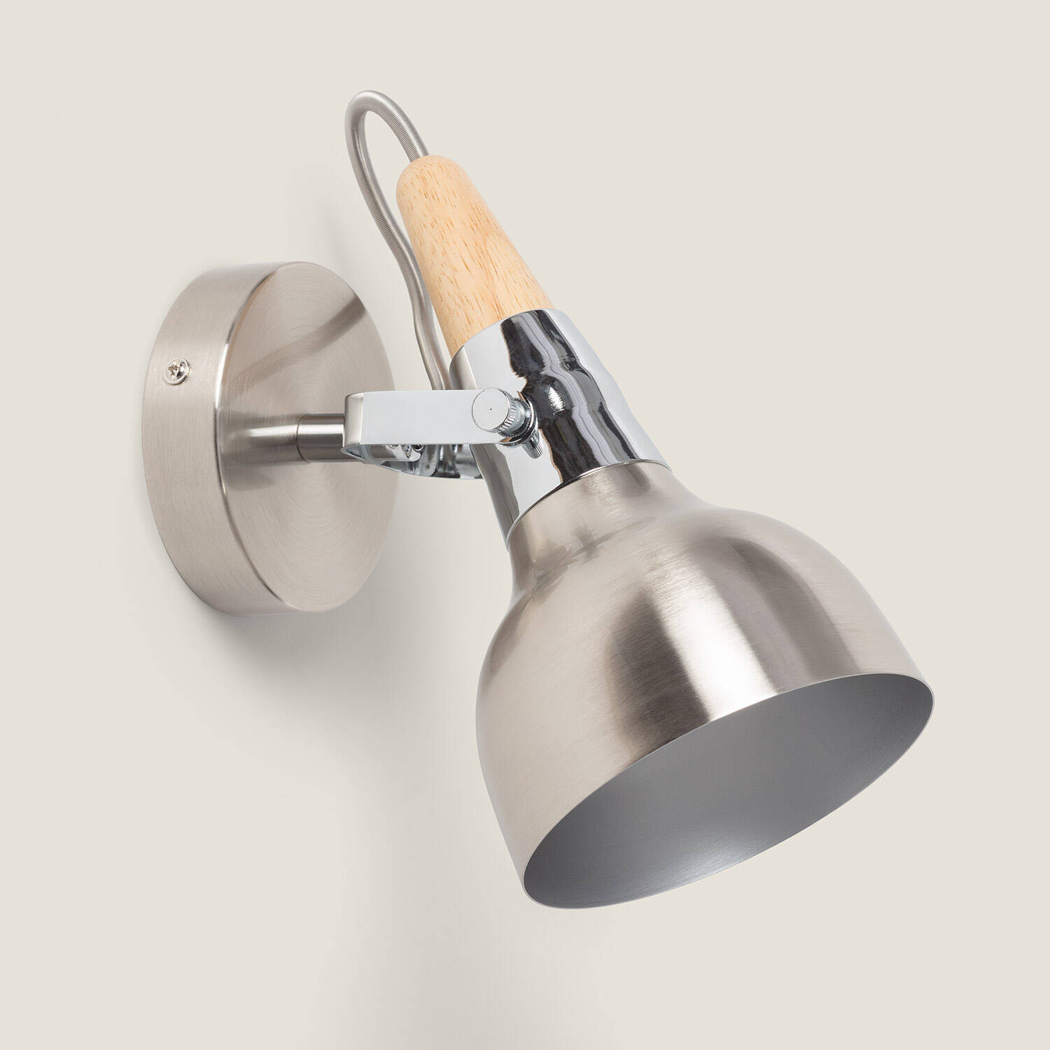 Lampe Murale Orientable Aluminium Emer 1 Spot Argenté Argent