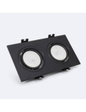 Spot LED Downlight Carré Inclinable GU10 6W Coupe 75x150mm PC