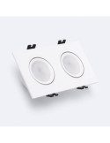 Spot LED Downlight Carré Inclinable GU10 6W Coupe 75x150mm PC