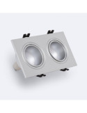 Spot LED Downlight Carré Inclinable GU10 6W Coupe 75x150mm PC
