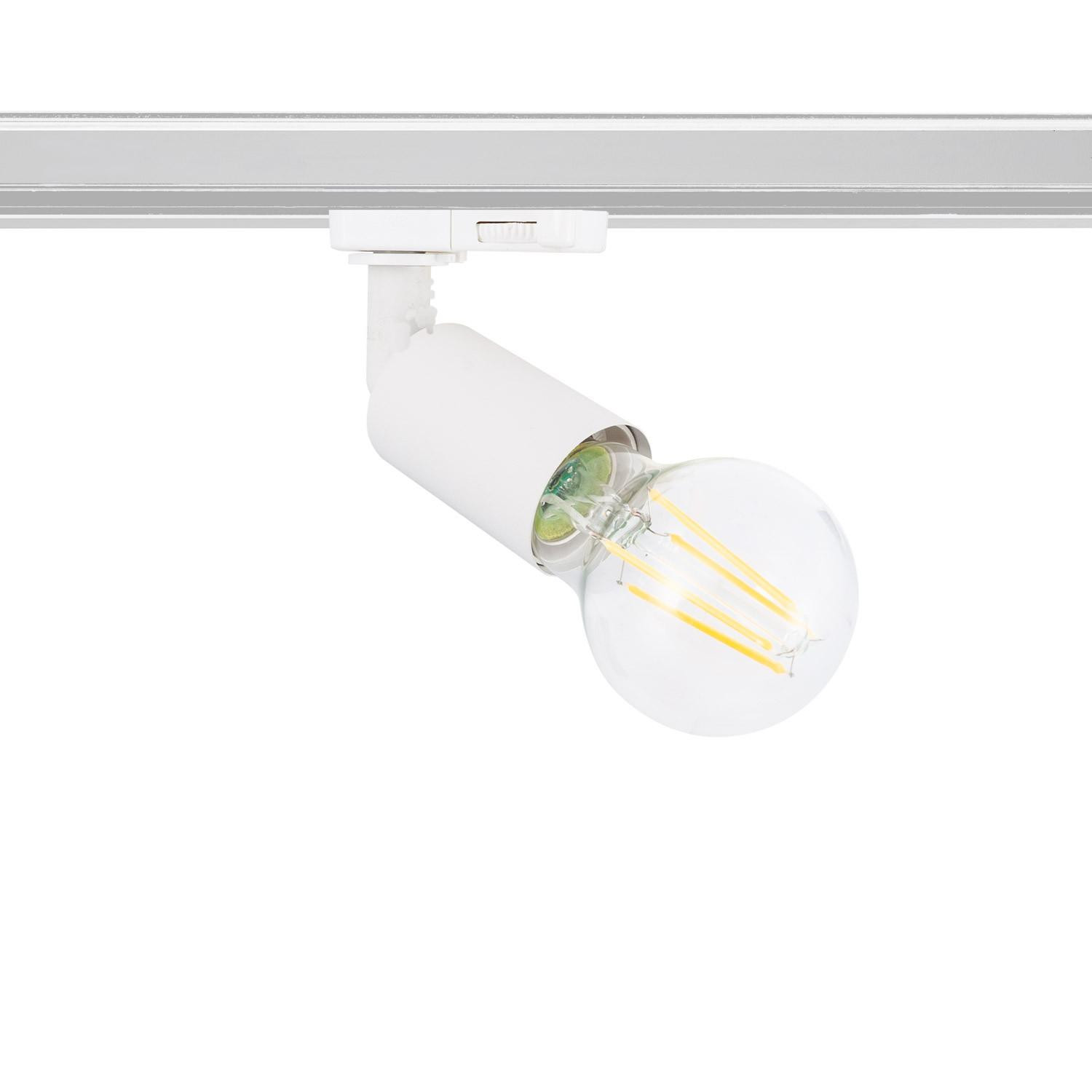 Spot à Douille sur Rail Triphasé Oasis pour Ampoule E27 Blanc