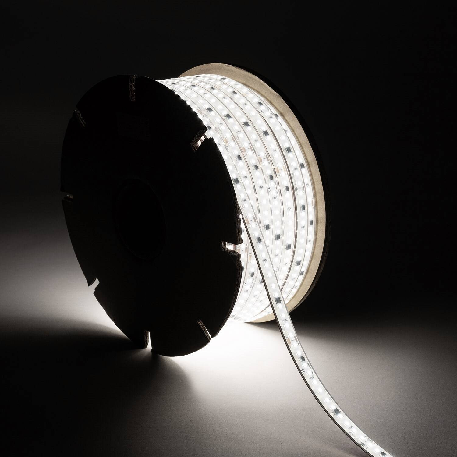 Bobine de Ruban LED Dimmable Auto-redressement 220V SMD2835 Silicone FLEX 120LED/m High Lumen Largeur 12mm 50 metres v28510