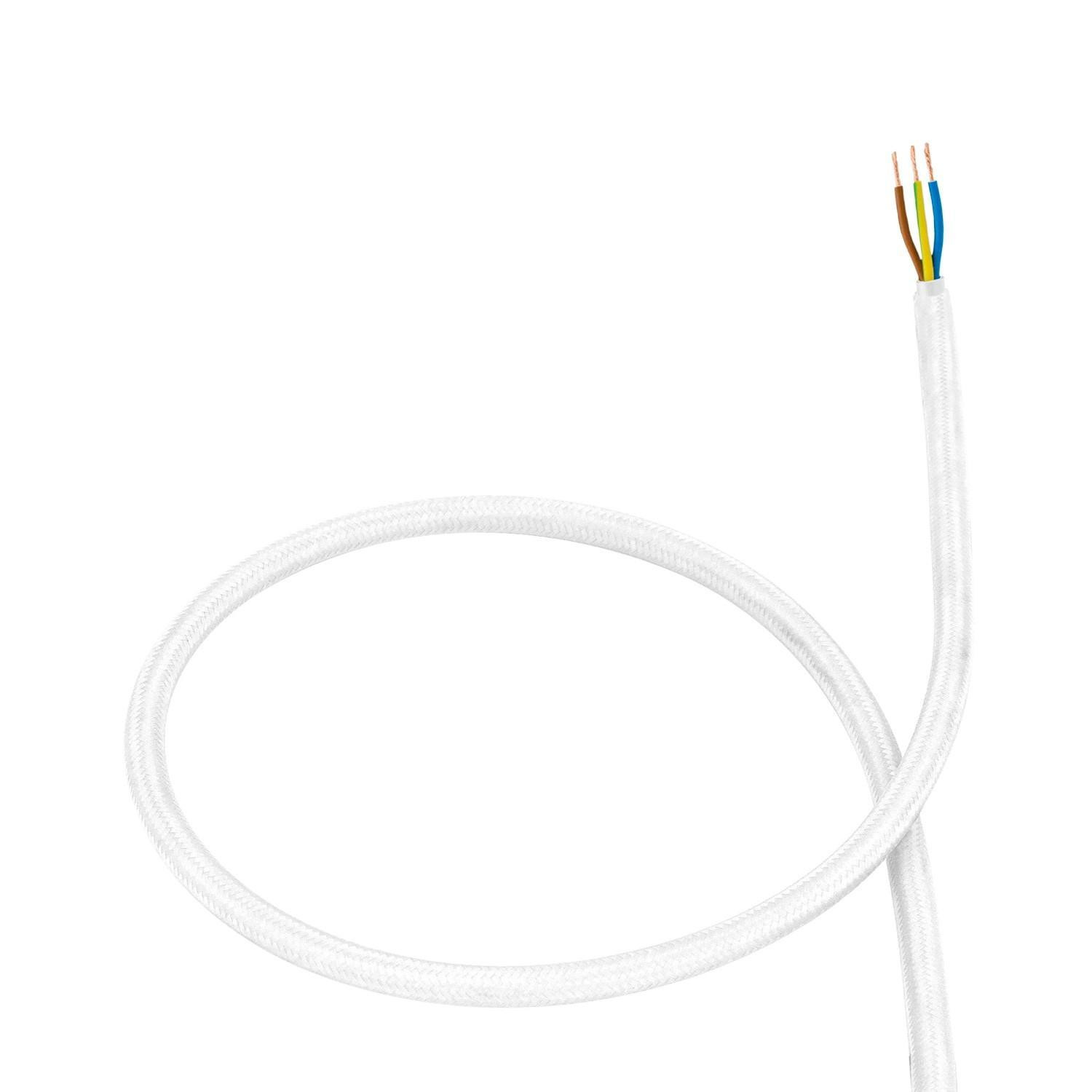 Câble Électrique Textile Blanc 7m