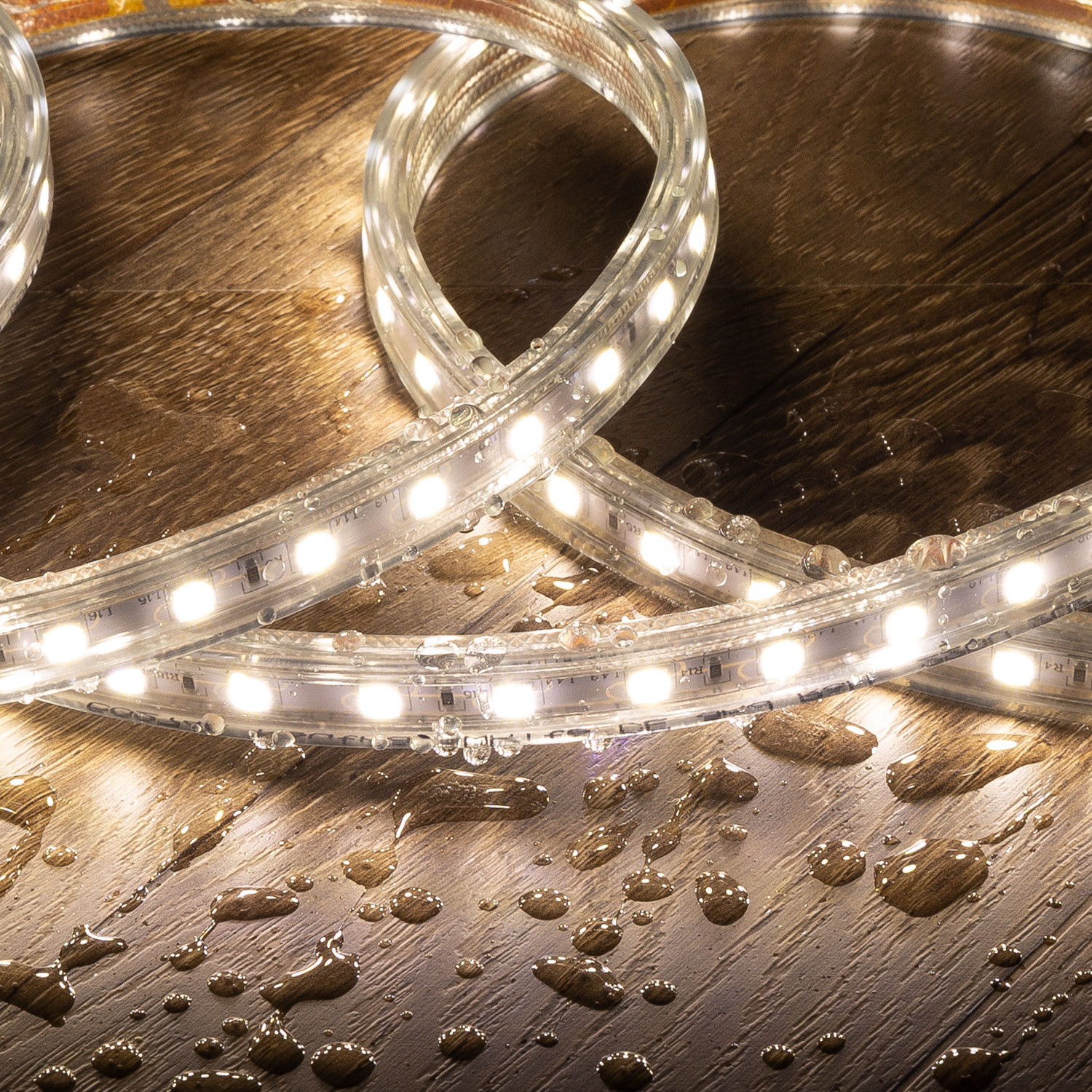 Ruban LED 220V AC 60LED/m Blanc Neutre IP65 Largeur 14mm Coupe tous les 100cm 4m