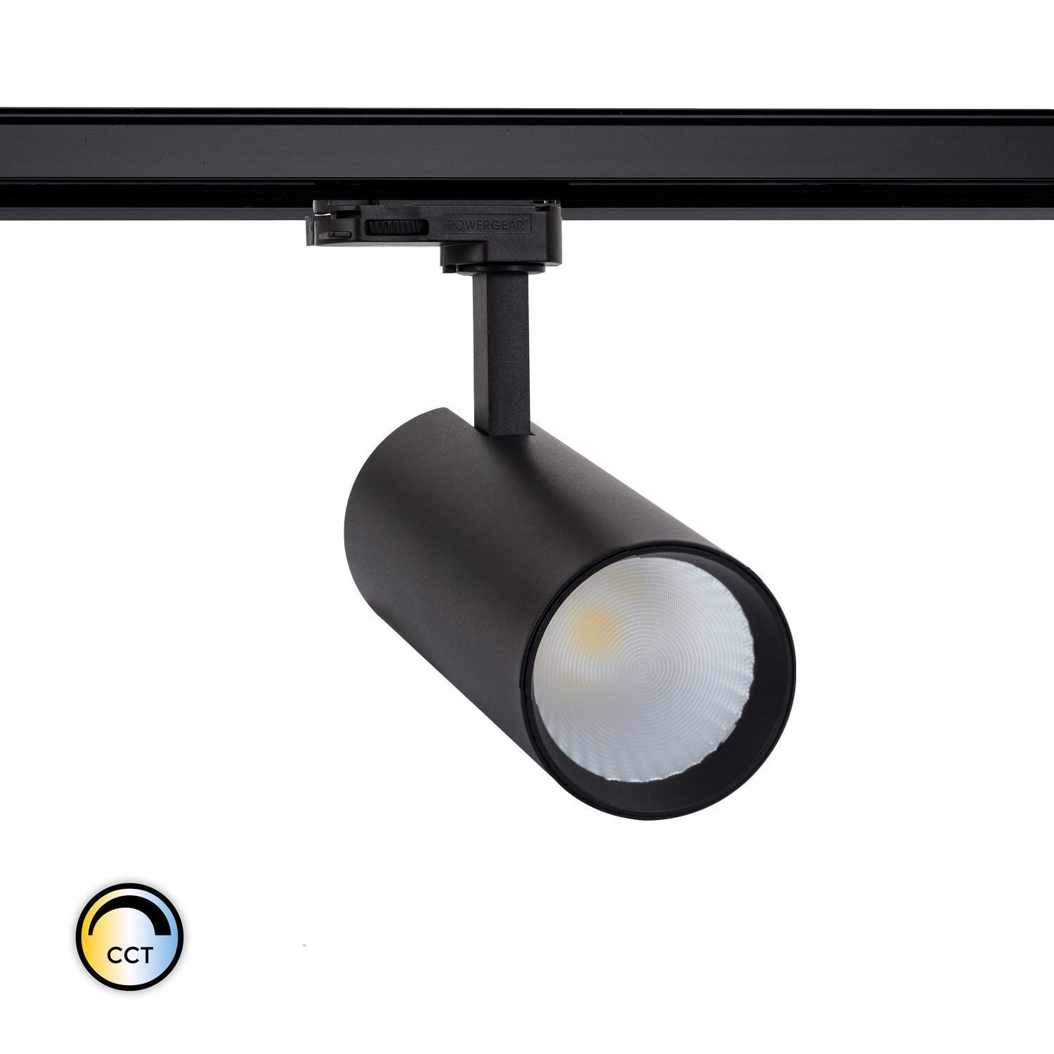 Spot LED sur Rail Triphasé 30W Bertha CCT Noir Sélectionnable (chaud-neutre-froid)