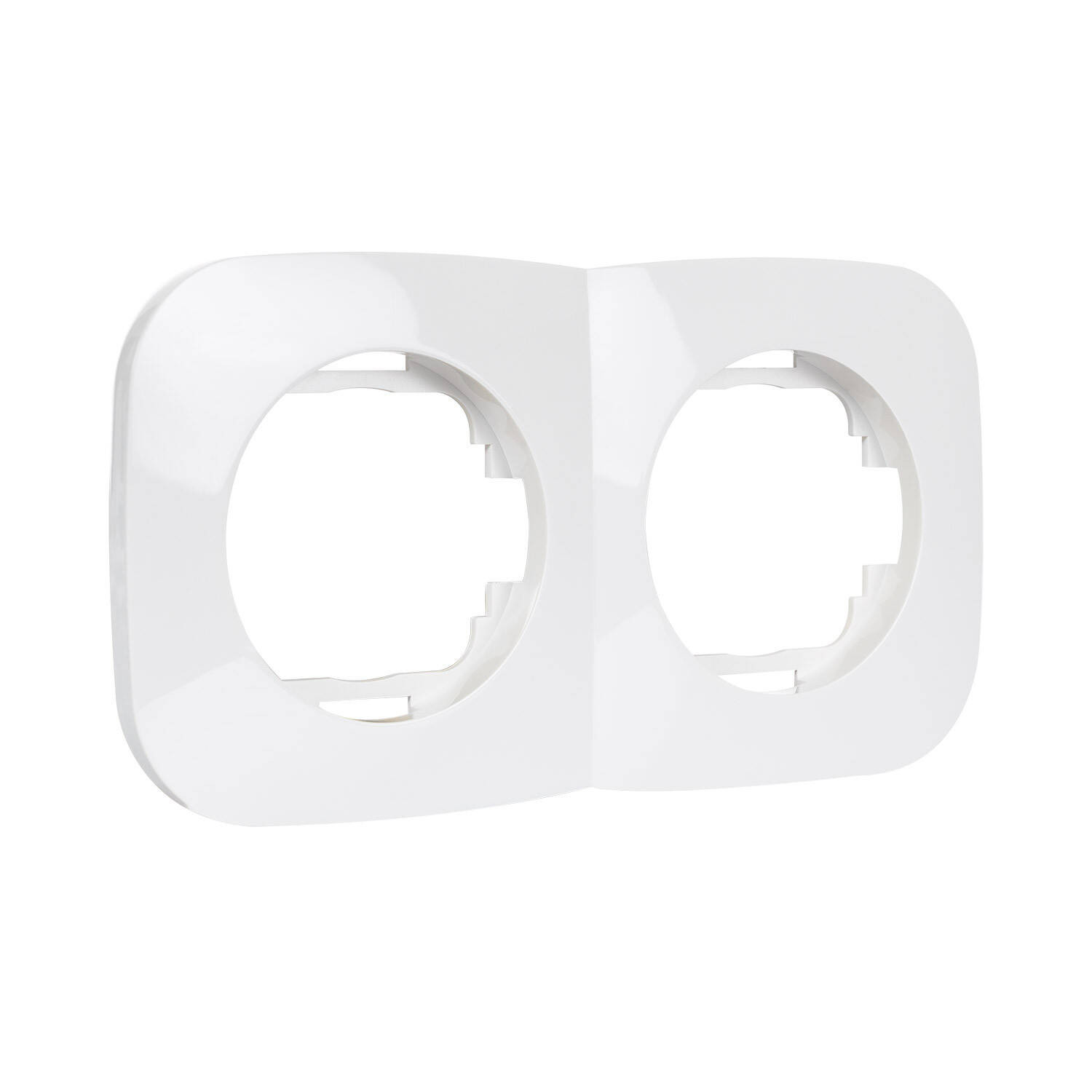 Cadre 2 Emplacements pour Appareillages Classic Round Blanc