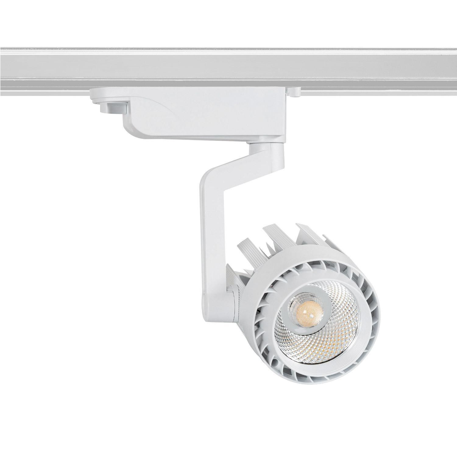 Spot LED sur Rail Monophasé 30W Dora Blanc Blanc froid 5000K