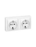 Prise Double Schuko Monobloc avec Dispositif de Sécurité SIMON 73 LOFT 73433