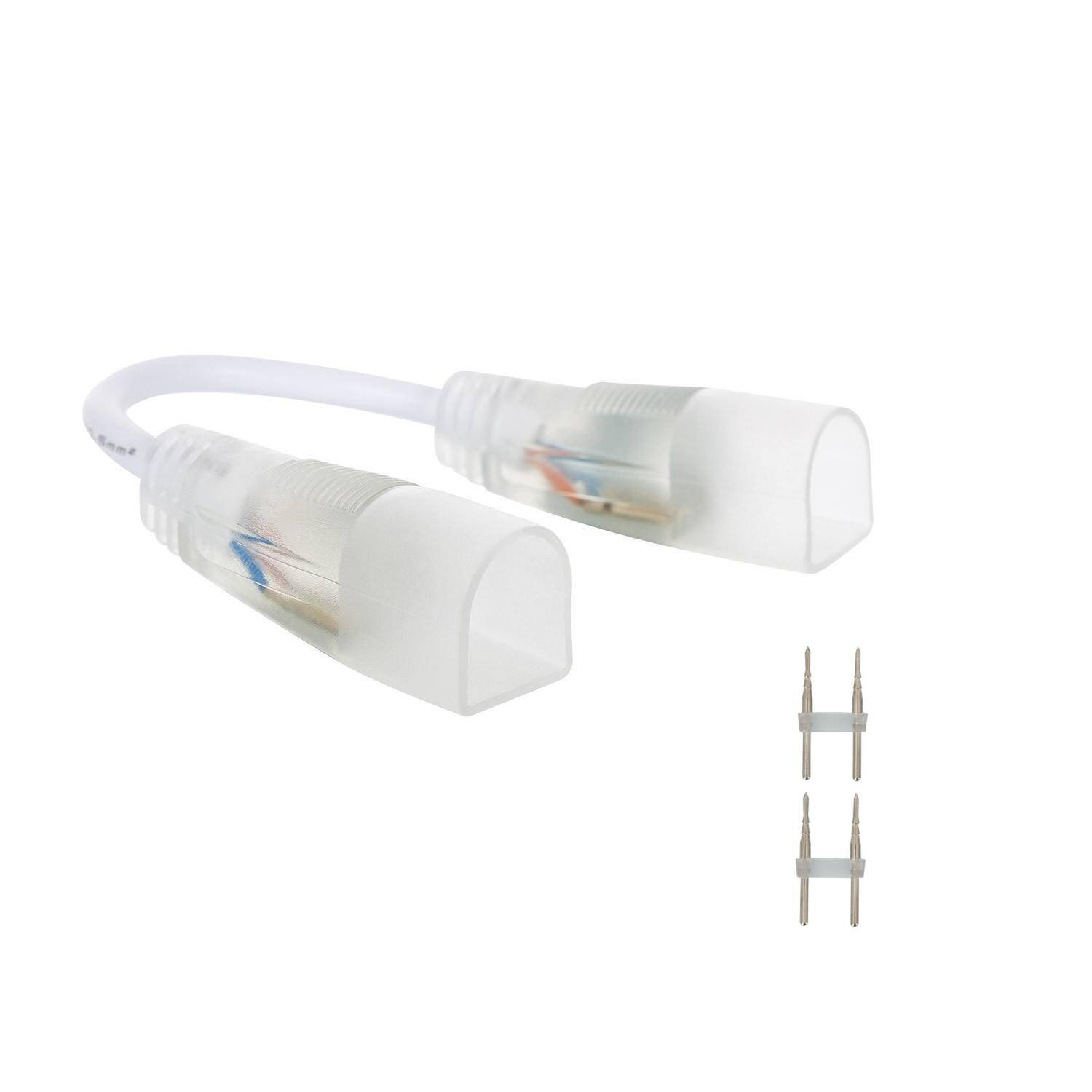 Câble Connecteur Gaine Néon LED Flexible Dimmable 7.5W/m 220V AC 100LED/m Semi-circulaire 180° Monochrome IP67 Blanc
