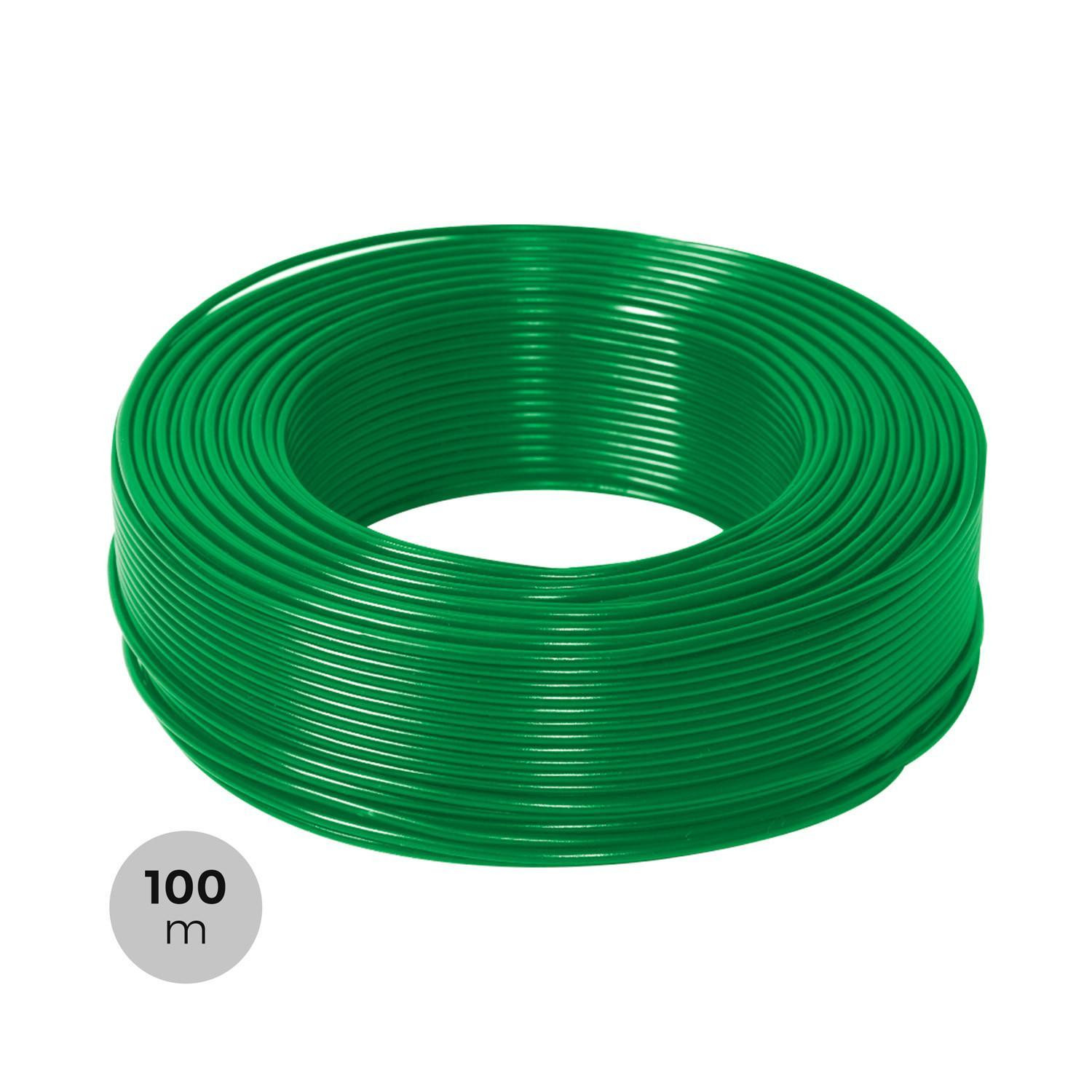 Rouleau 100m Gaine Câble Électrique 3x2.5mm² Sans Halogènes RZ1-K (AS) Vert
