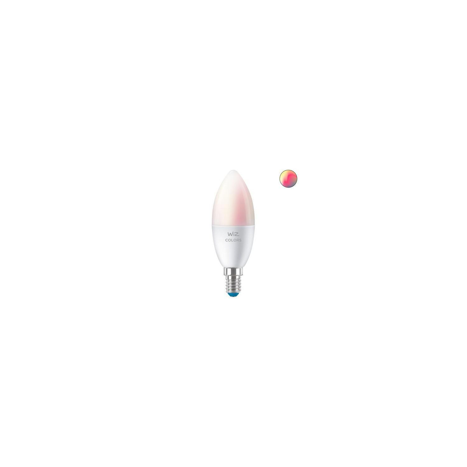 Pack 2 Ampoules LED Intelligentes WiFi + Bluetooth E14 470lm C37 RGB+CCT Dimmable WIZ 4.9W RGBW+CCT