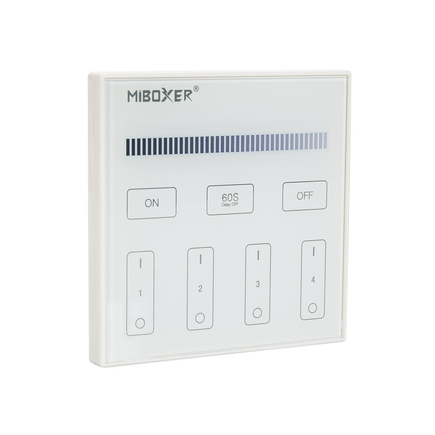Télécommande Murale RF 220-240V AC pour Variateur LED Monochrome 4 Zones RF MiBoxer T1 Blanc
