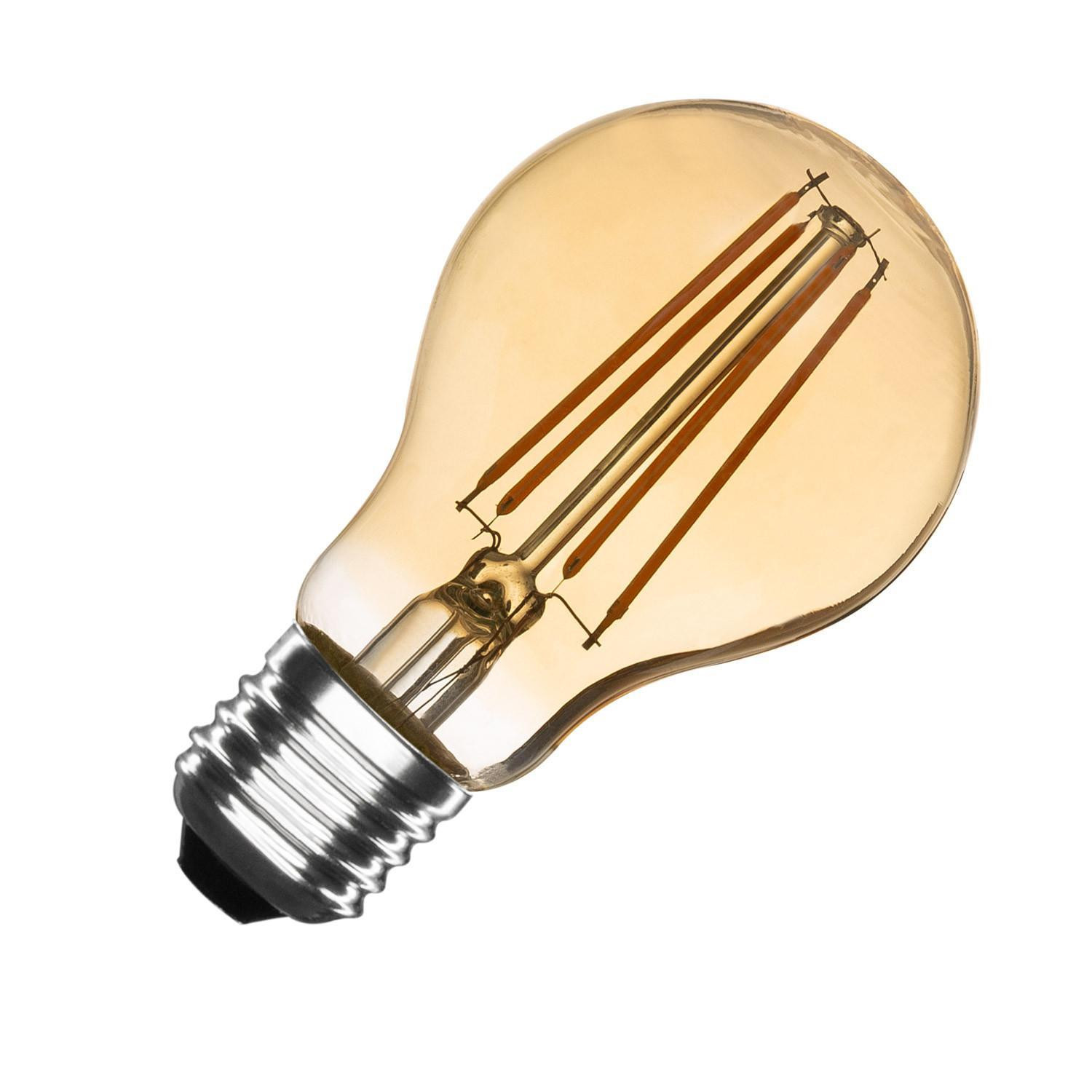 Ampoule LED Filament E27 6W 540lm Dimmable A60 Gold No Flicker Blanc chaud 2700K