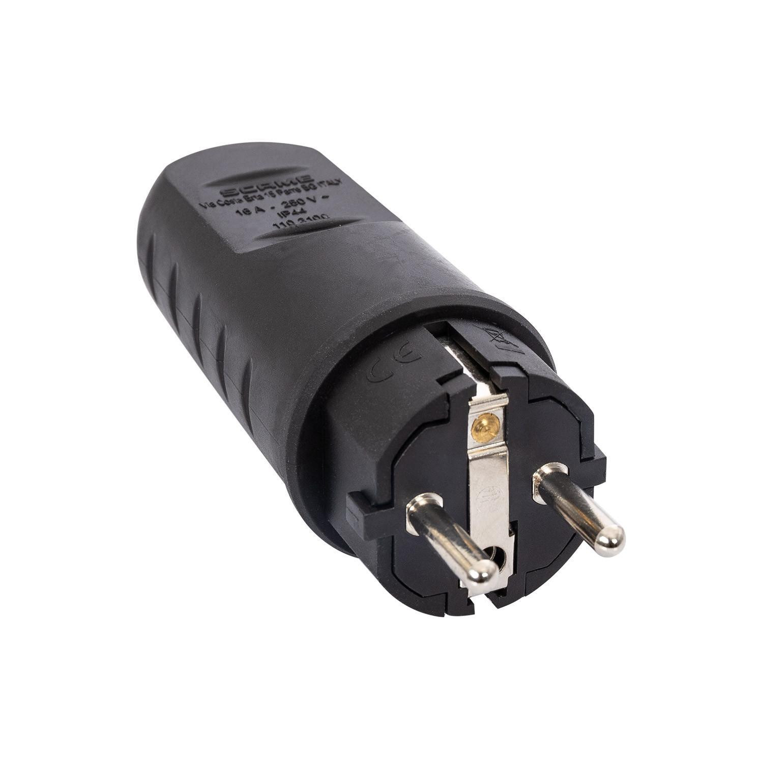 Fiches Mâle Type F-E 2P+T 16A 250V AC 2P + TT