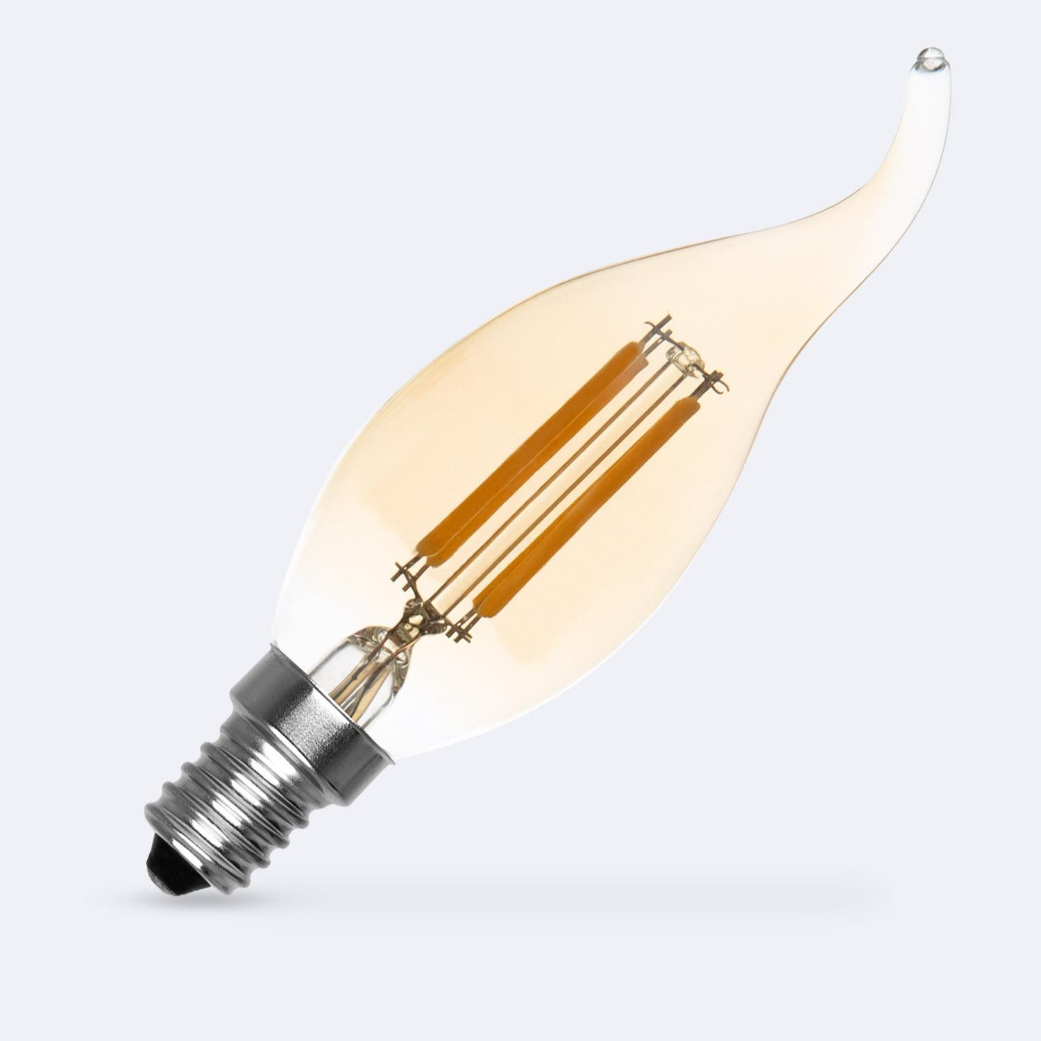 Ampoule LED Filament E14 4W 470lm Dimmable T35 Gold No Flicker Blanc chaud 2700K