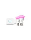 Kit Démarrage Ampoules LED Intelligentes E27 2x11W 1055 lm PHILIPS Hue White and Color