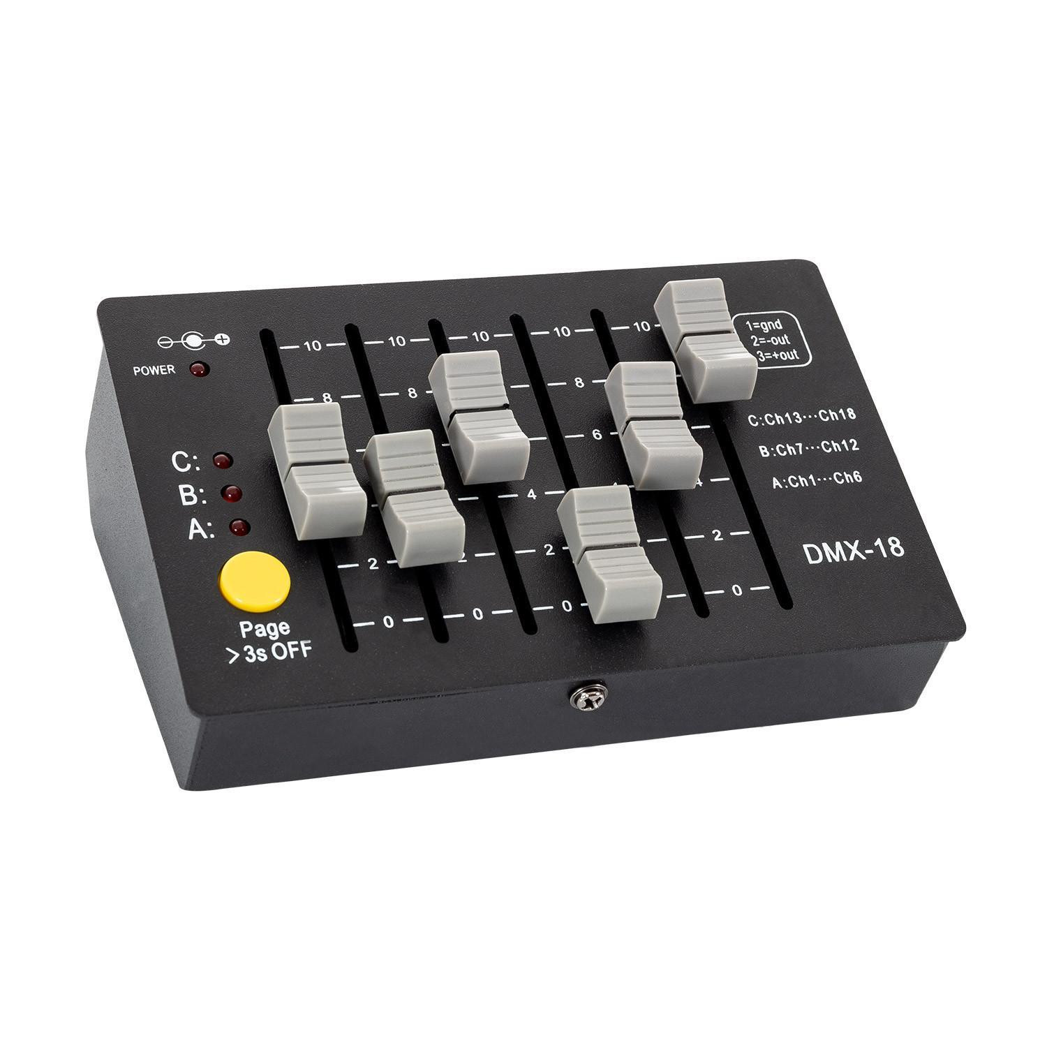 Contrôleur Console DMX512 18 Canaux Rechargeable Noir