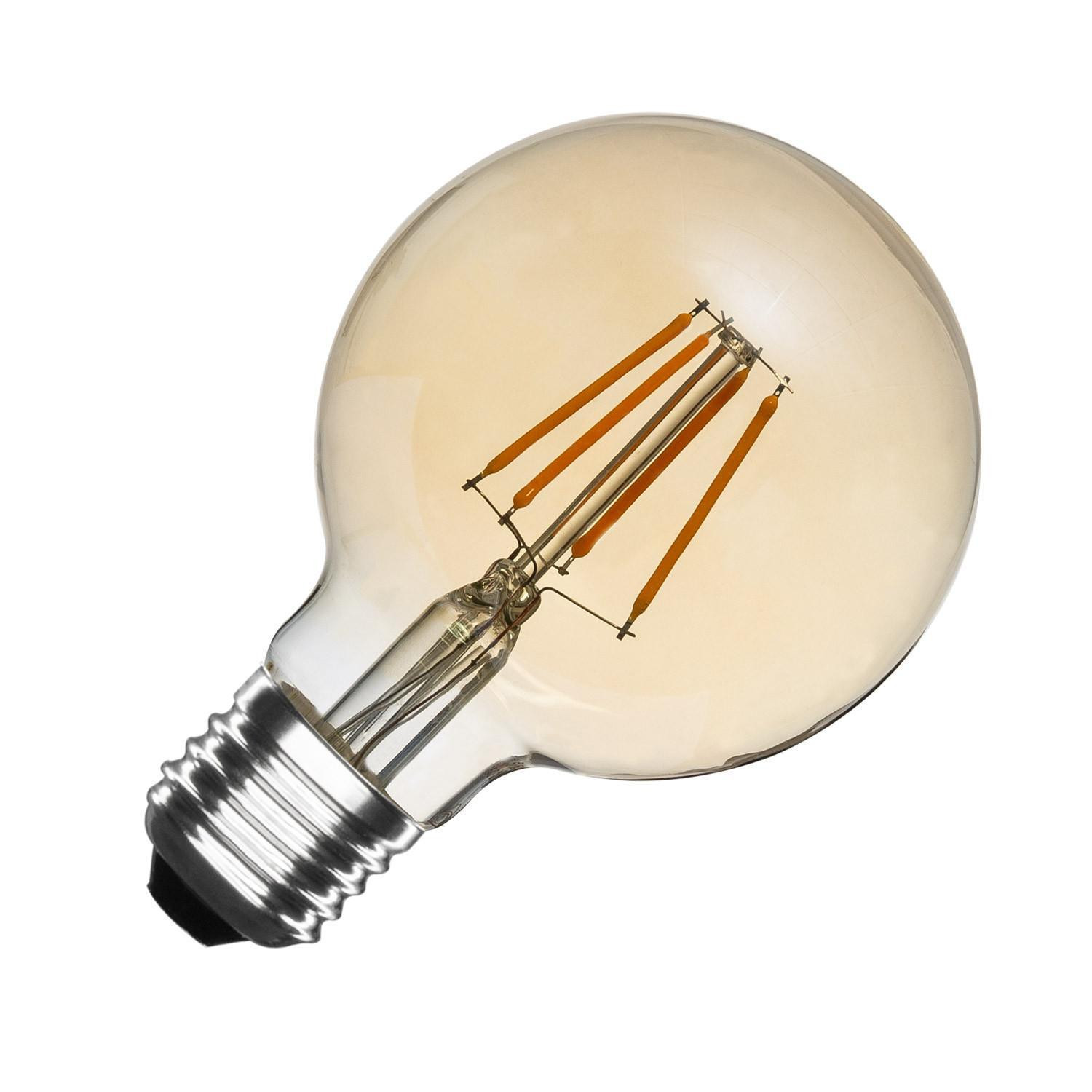 Ampoule LED Filament E27 6W 600lm Dimmable G80 Gold No Flicker Blanc chaud 2700K