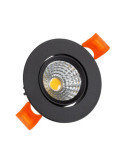 Spot Downlight LED 3W Rond COB CRI90 Coupe Ø 55 mm Noir