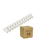 Pack 10 unidades de Clema Regleta de 12 Conectores de Cable Eléctrico Blanco