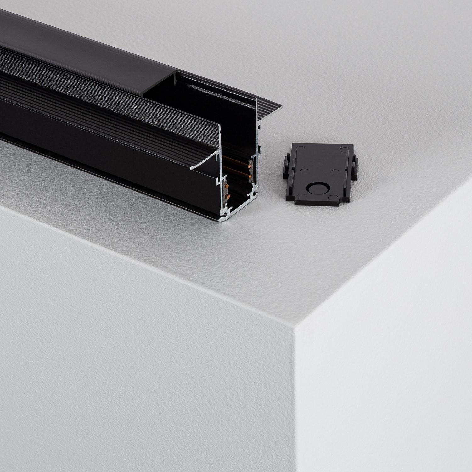 Rail Magnétique 20mm Encastrée 48V 2m Noir