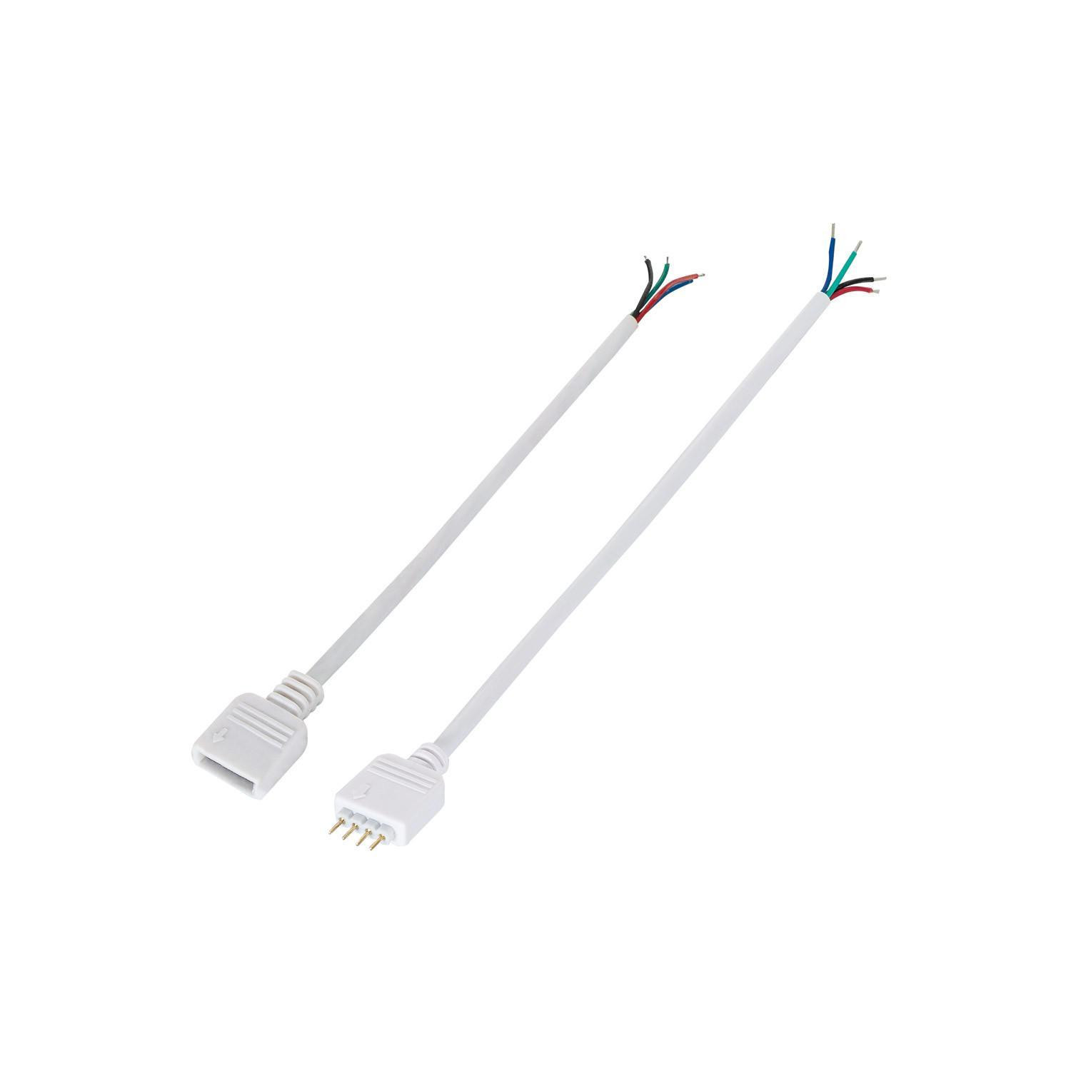 Duo Connecteurs Mâle/Femelle Controleur Ruban LED 12/24V RGB Blanc