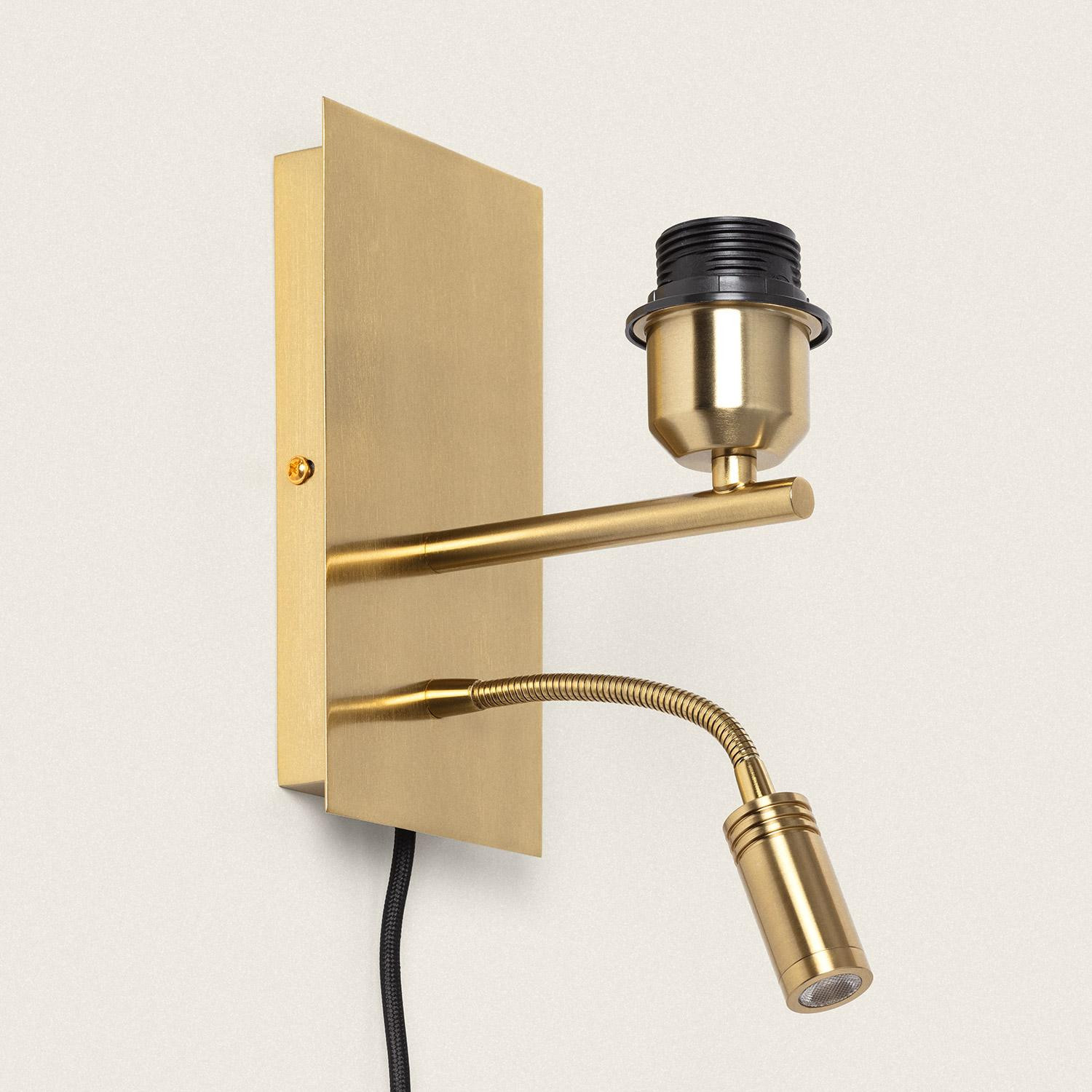 Support avec Douille et Lumière de Lecture 2.5W Linna Doré