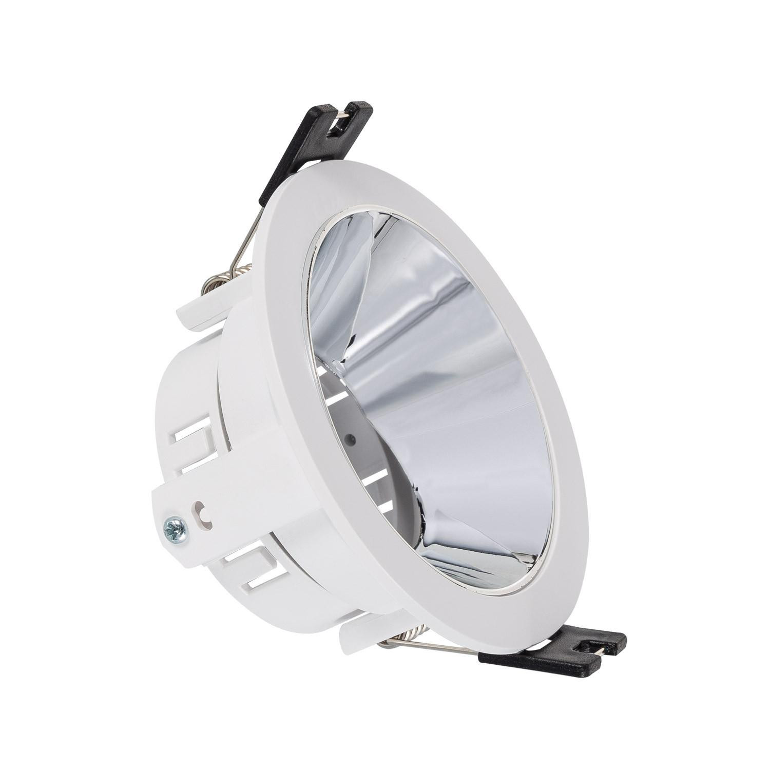 Collerette Downlight Conique Reflect pour Ampoule LED GU10/ GU5.3 Coupe Ø 75mm Argent
