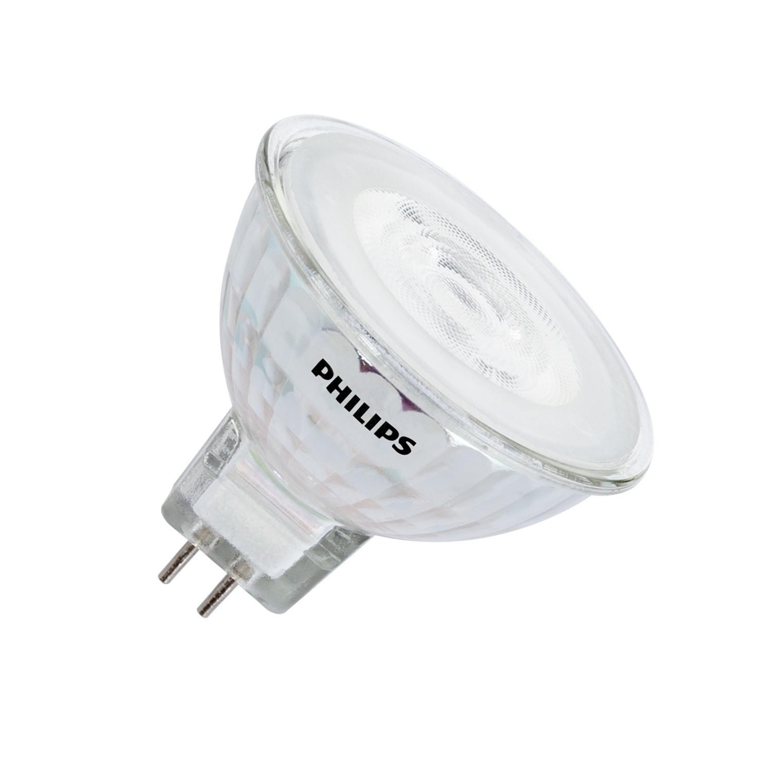 Ampoule LED 12V Dimmable GU5.3 7W 660lm MR16 PHILIPS SpotVLE 36º Blanc chaud 3000K