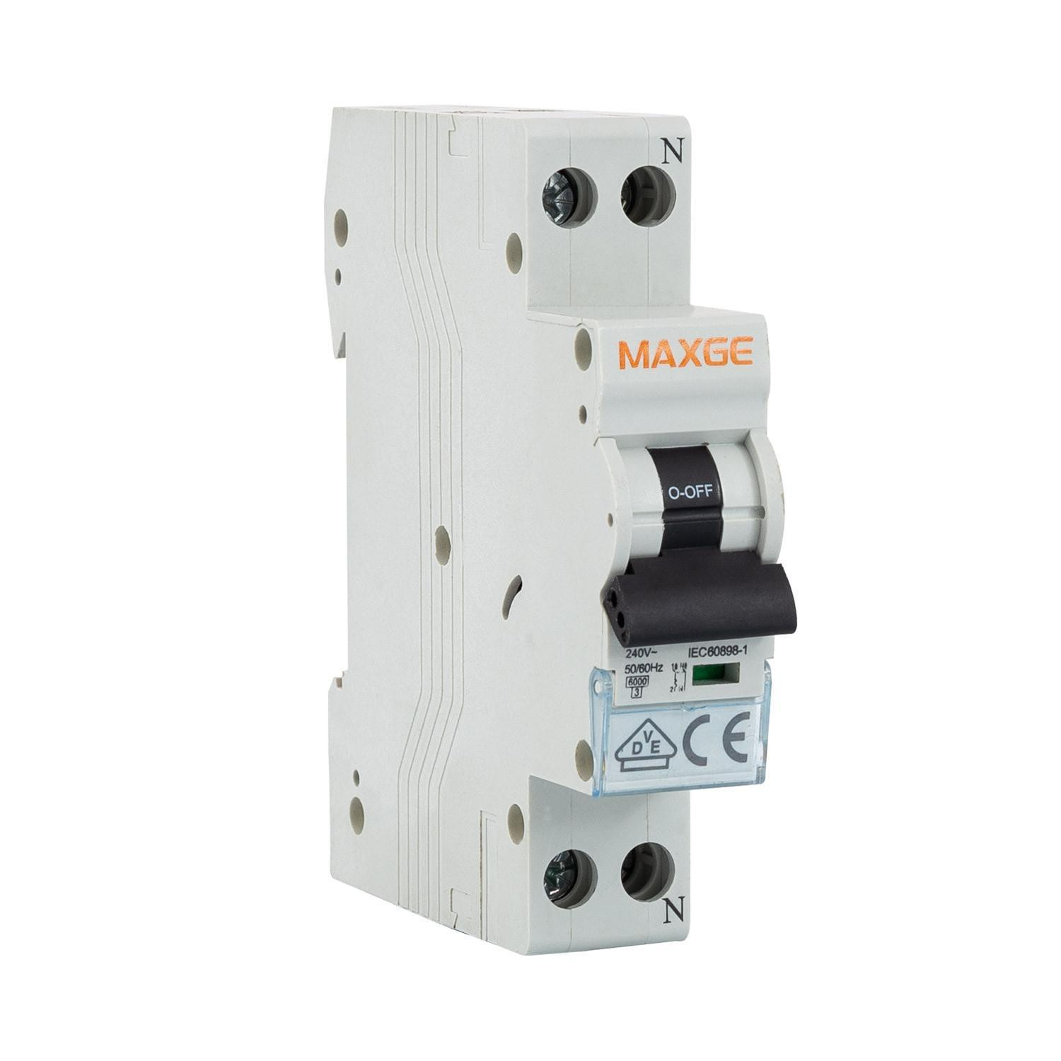 Disjoncteur Résidentiel DPN 1P+N-6kA 6-32A Courbe C MAXGE 32A