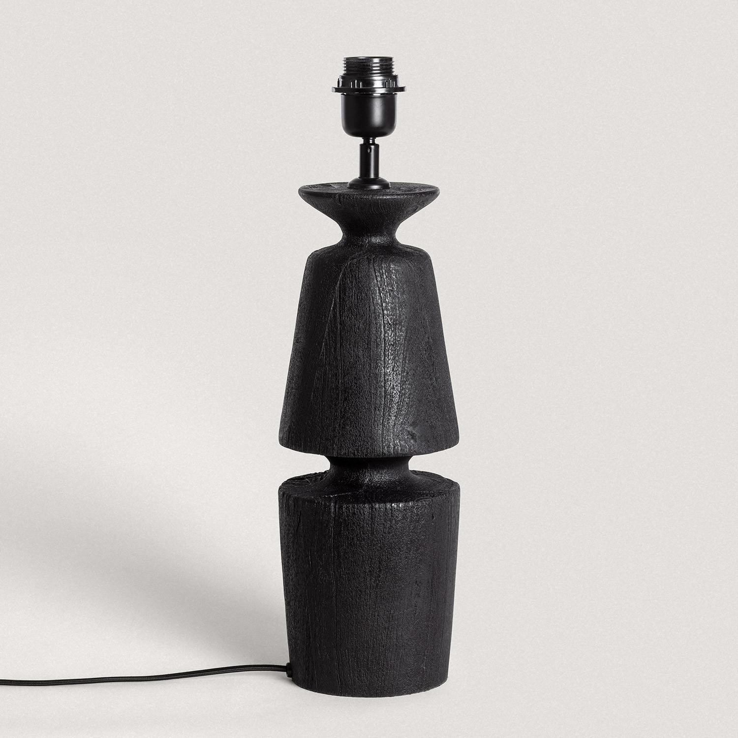 Pied de Lampe à Poser en bois Alaia ILUZZIA Noir
