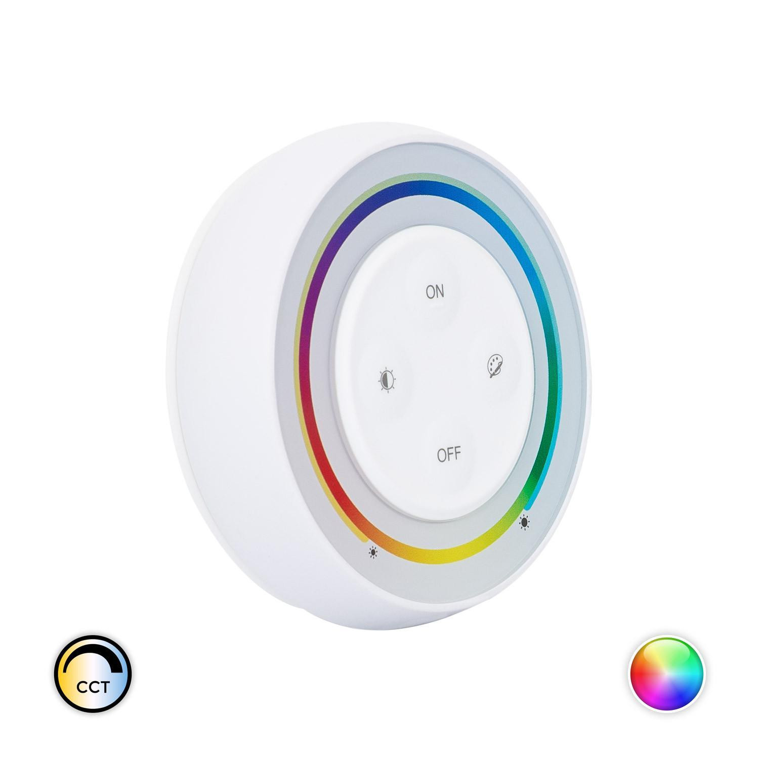 Télécommande Murale RF pour Variateur LED CCT+RGB Rainbow MiBoxer S2-W Blanc