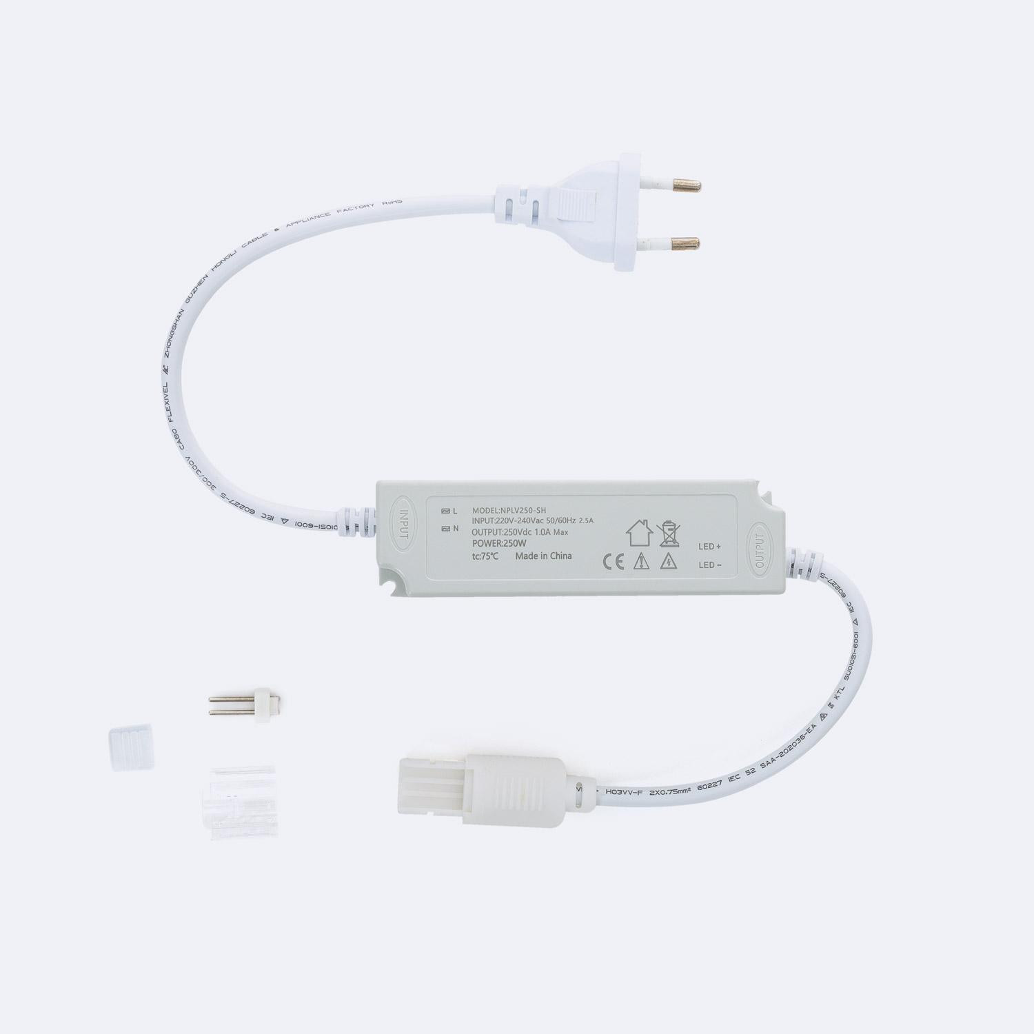 Driver No Flicker pour Ruban LED Auto-Redressement 220V AC SMD IP65 Largeur 12mm 250W