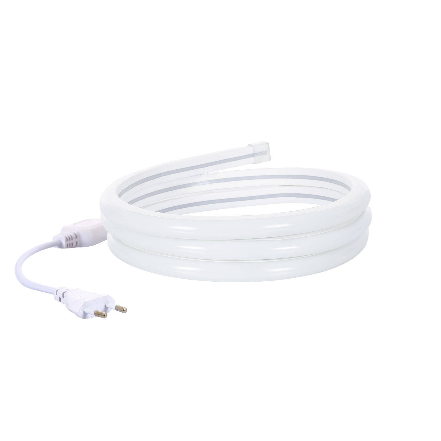 Gaine Néon LED Flexible Dimmable 7.5W/m 220V AC 120LED/m Semi-circulaire 180° Blanc Froid IP67 Coupe tous les 100cm 9m
