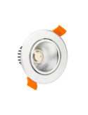 Spot LED Downlight COB Orientable Rond 12W Argenté Coupe Ø 90mm No Flicker