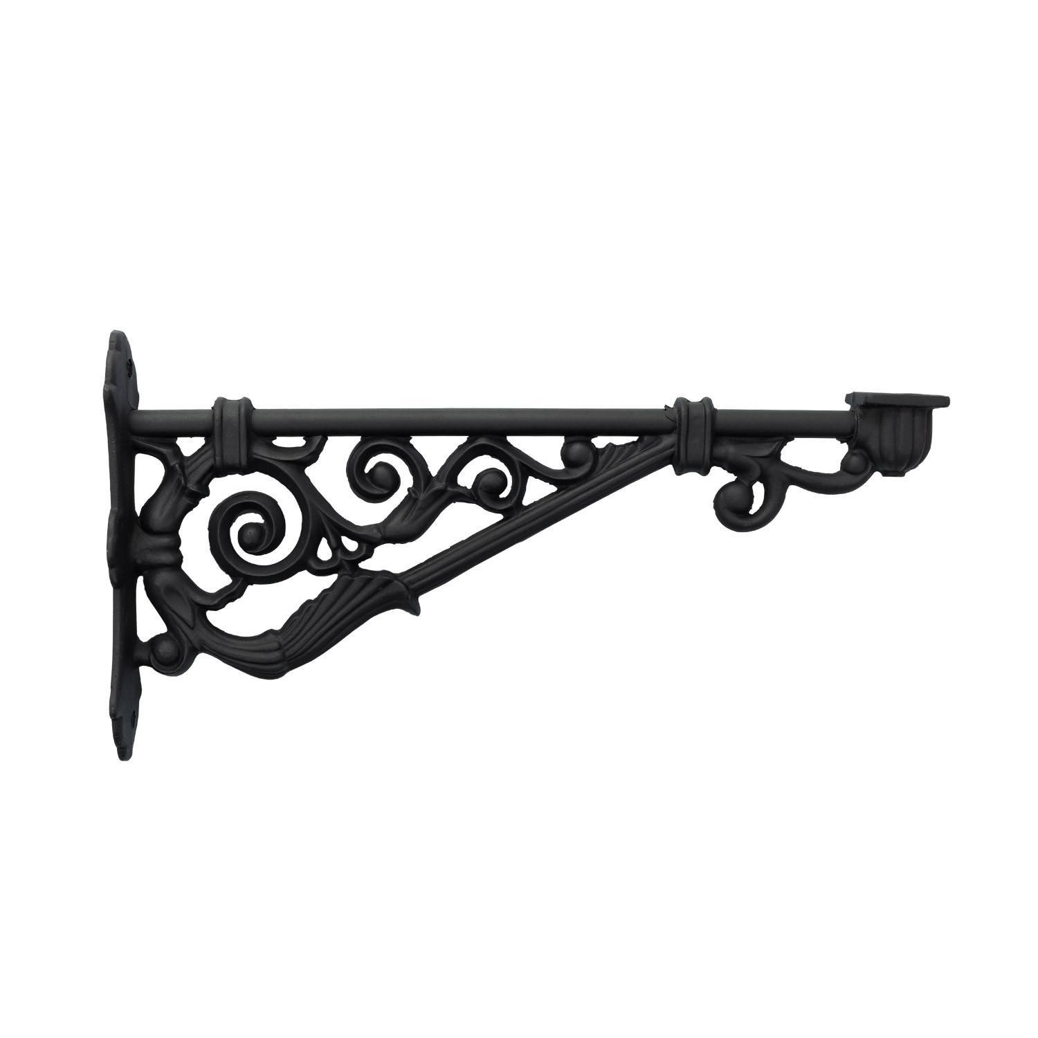 Bras de Fixation Mural 74cm pour Luminaires d'Éclairage Public Noir