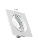 Collerette Downlight Carrée Orientable pour Ampoule GU10/GU5.3 Coupe Ø 72mm