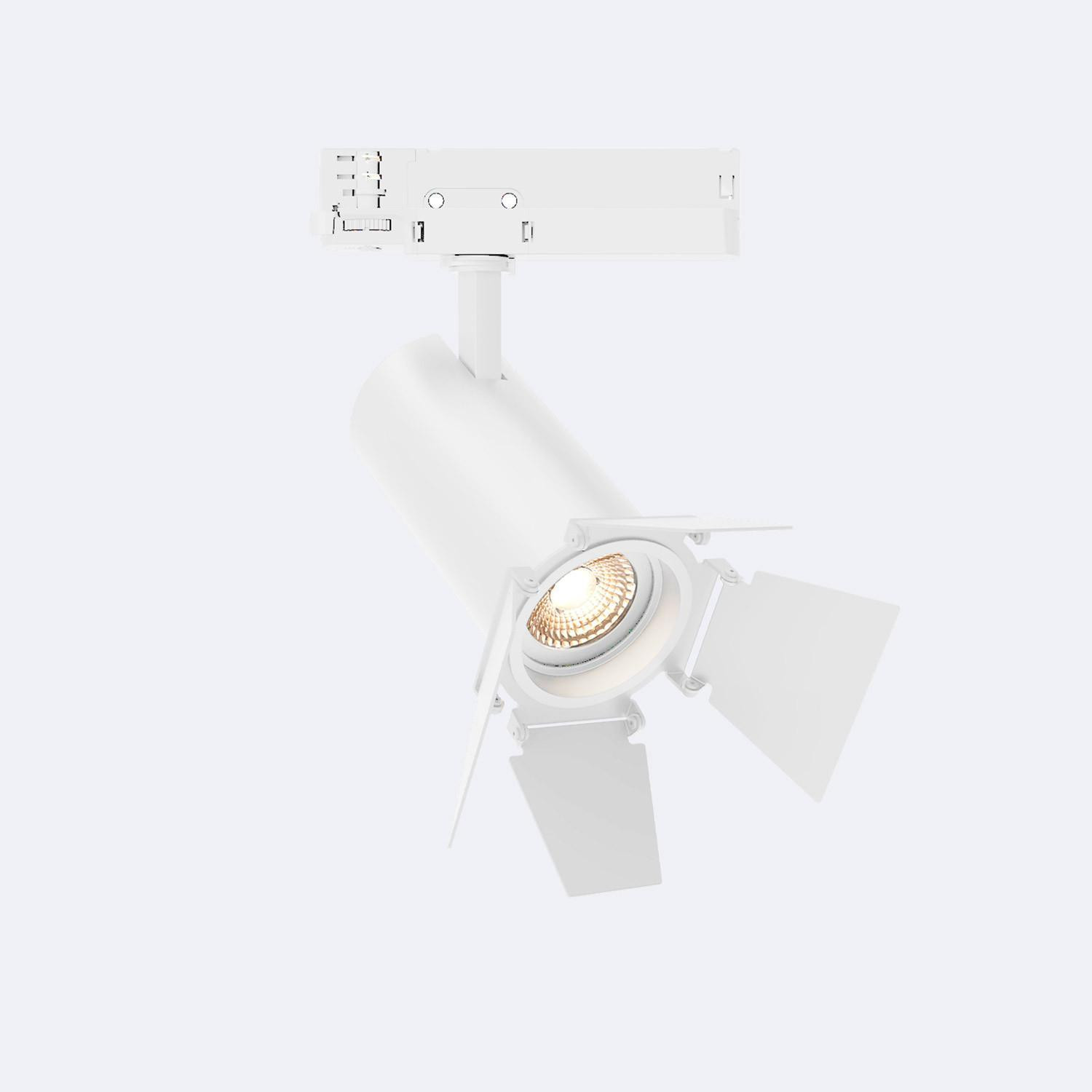 Spot LED Fasano Cinema Cylindre Biseau 30W pour Rail Triphasé Dimmable DALI Blanc Blanc neutre 4000K