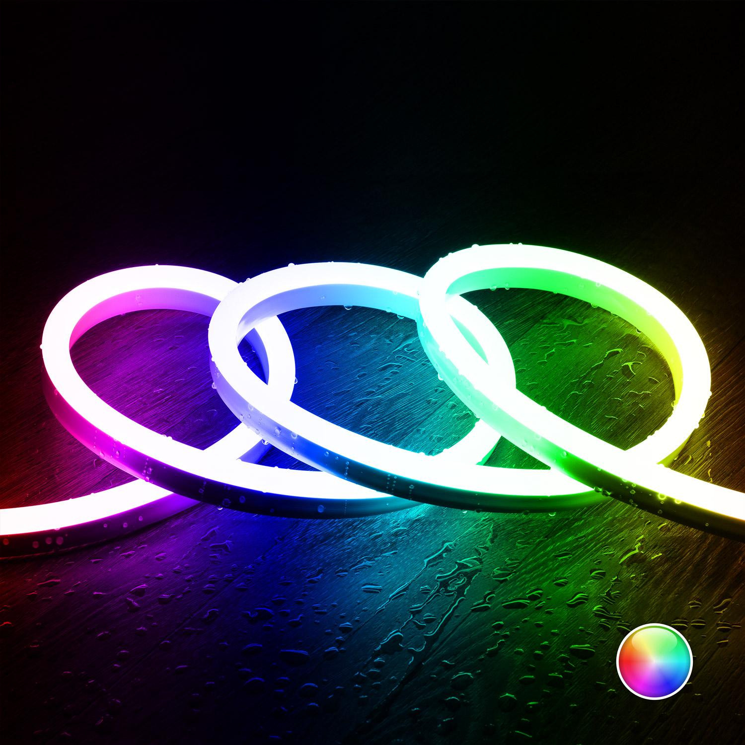 Ruban Néon LED RGB Dimmable 220V SFLEX12 IP65 coupe tous les 100cm 50 m