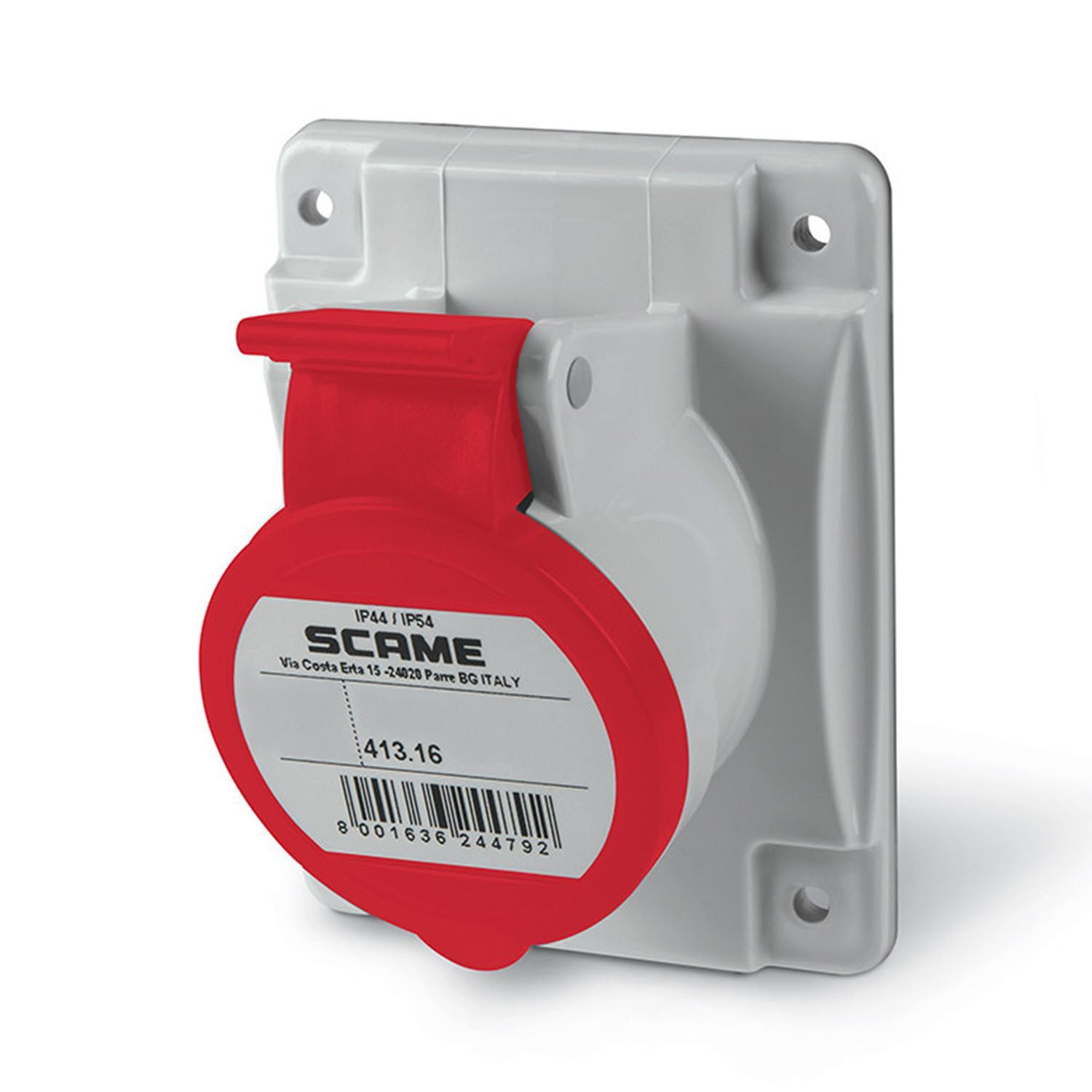 Prise Industrielle sur Tableau 16A IP54 Optima SCAME 3P + N + TT