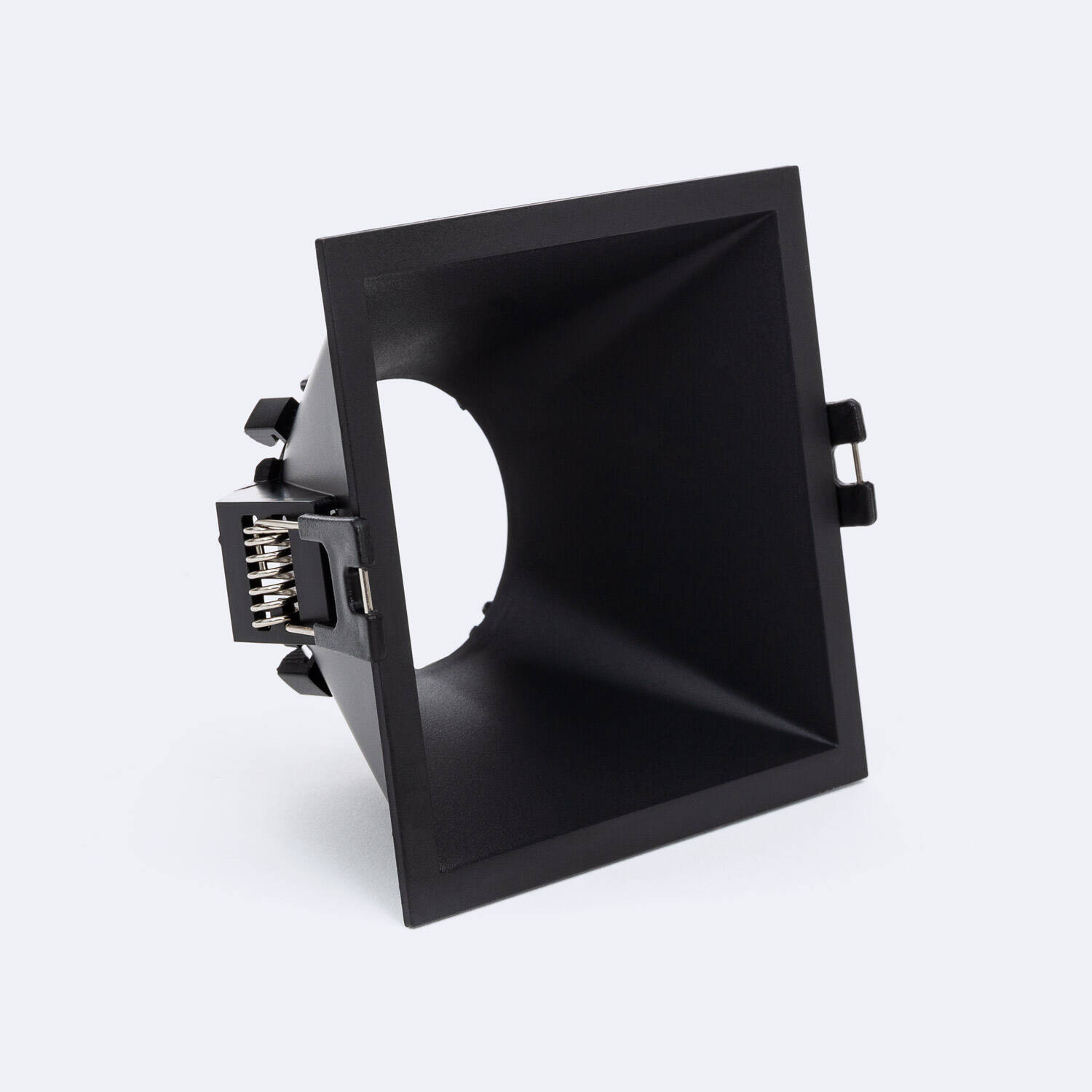 Collerette Downlight Carrée Faible UGR pour Ampoule LED GU10 Coupe 85x85mm Noir