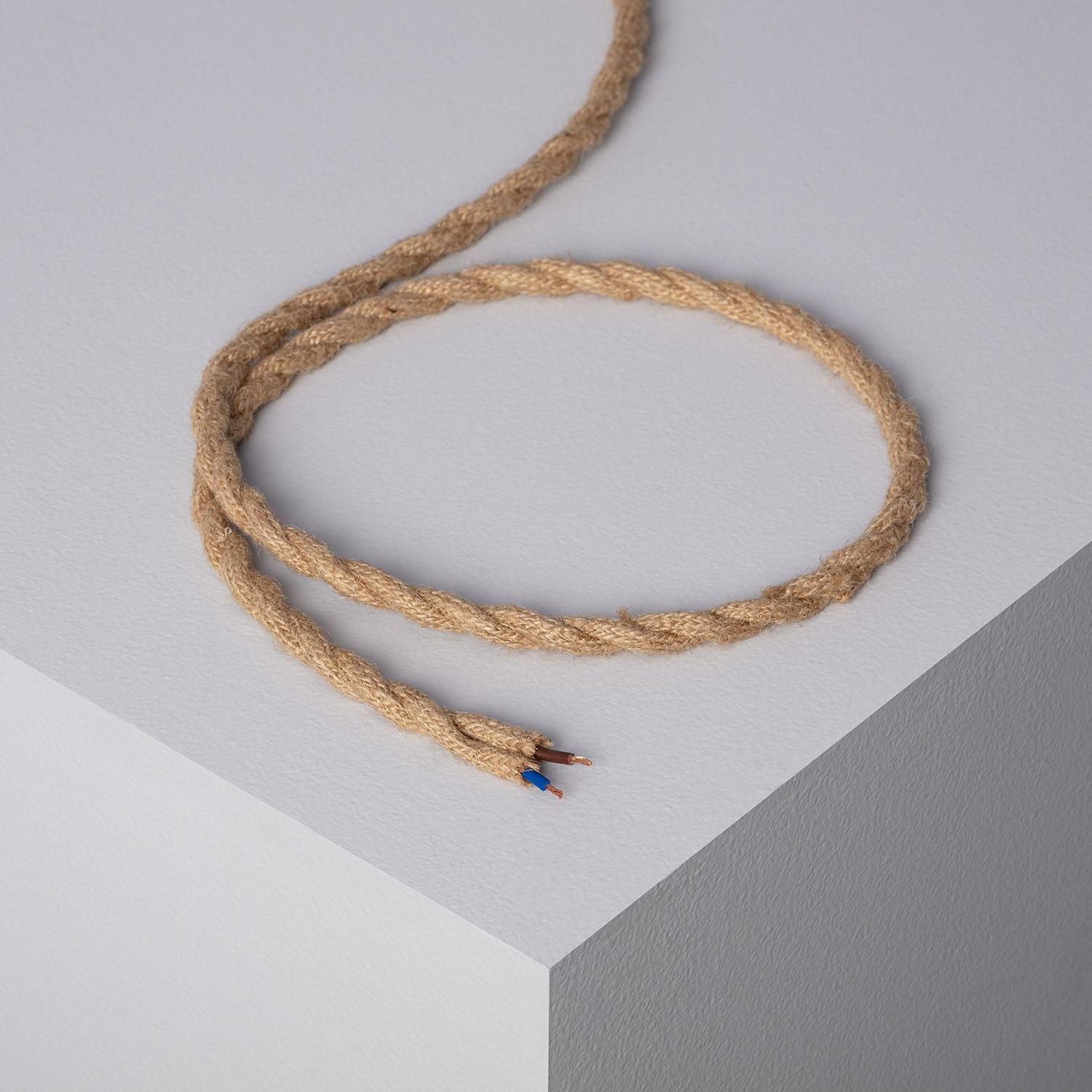 Câble Électrique Textile Tressé Natural 1m