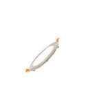 Dalle LED 12W Ronde Extra-Plate Cadre Coupe Ø 155 mm Argentée