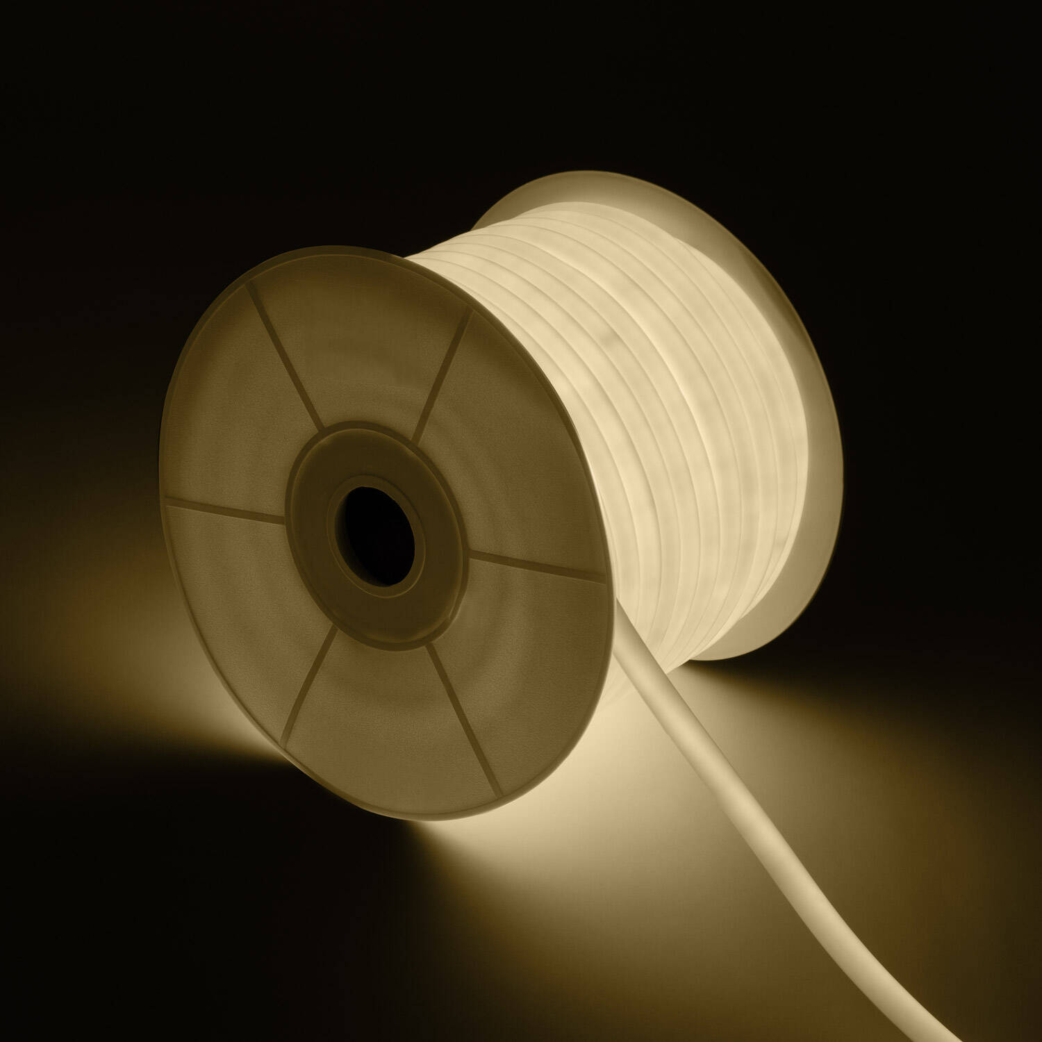 Bobine Néon LED Flexible 360º Rond Dimmable 220V AC 120LED/m IP67 Blanc Neutre 50 Mètres Coupe Tous les 100cm Blanc neutre