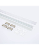 Profilé Aluminium en Saillie avec Capot Continu pour Double Ruban LED jusqu'à 22 mm