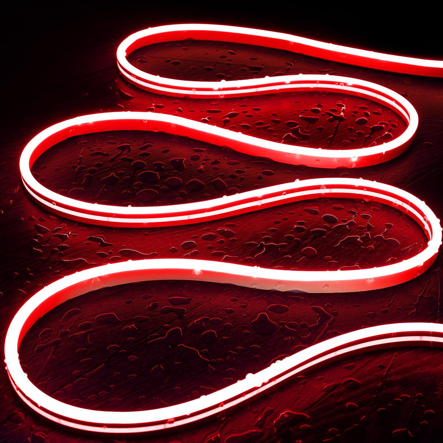 Gaine Néon LED 48V DC 120LED/m Rouge IP65 Coupe tous les 5 cm 10 m