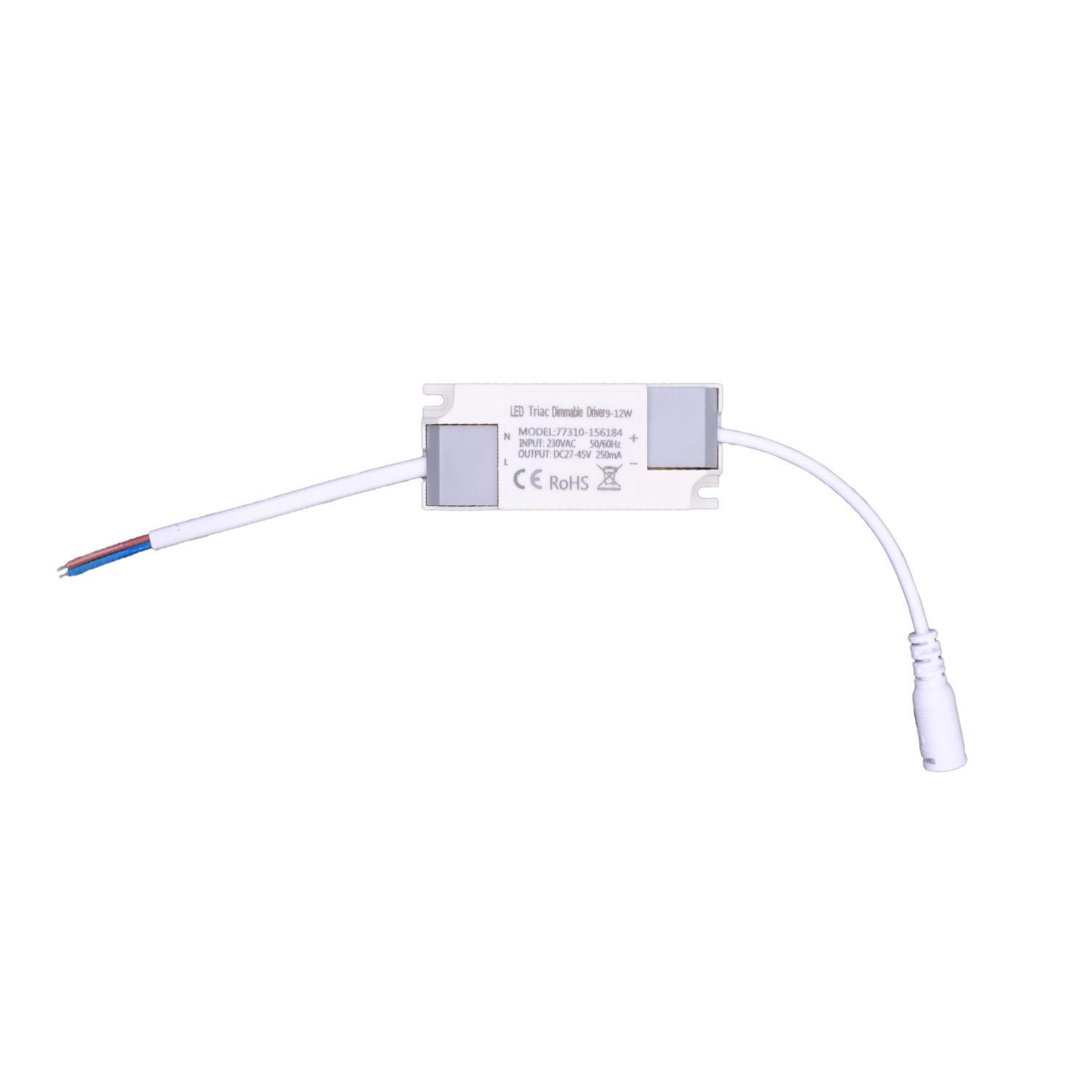 Driver Dimmable TRIAC 100-265V Sortie 27-45V DC 9-12W No Flicker 12W