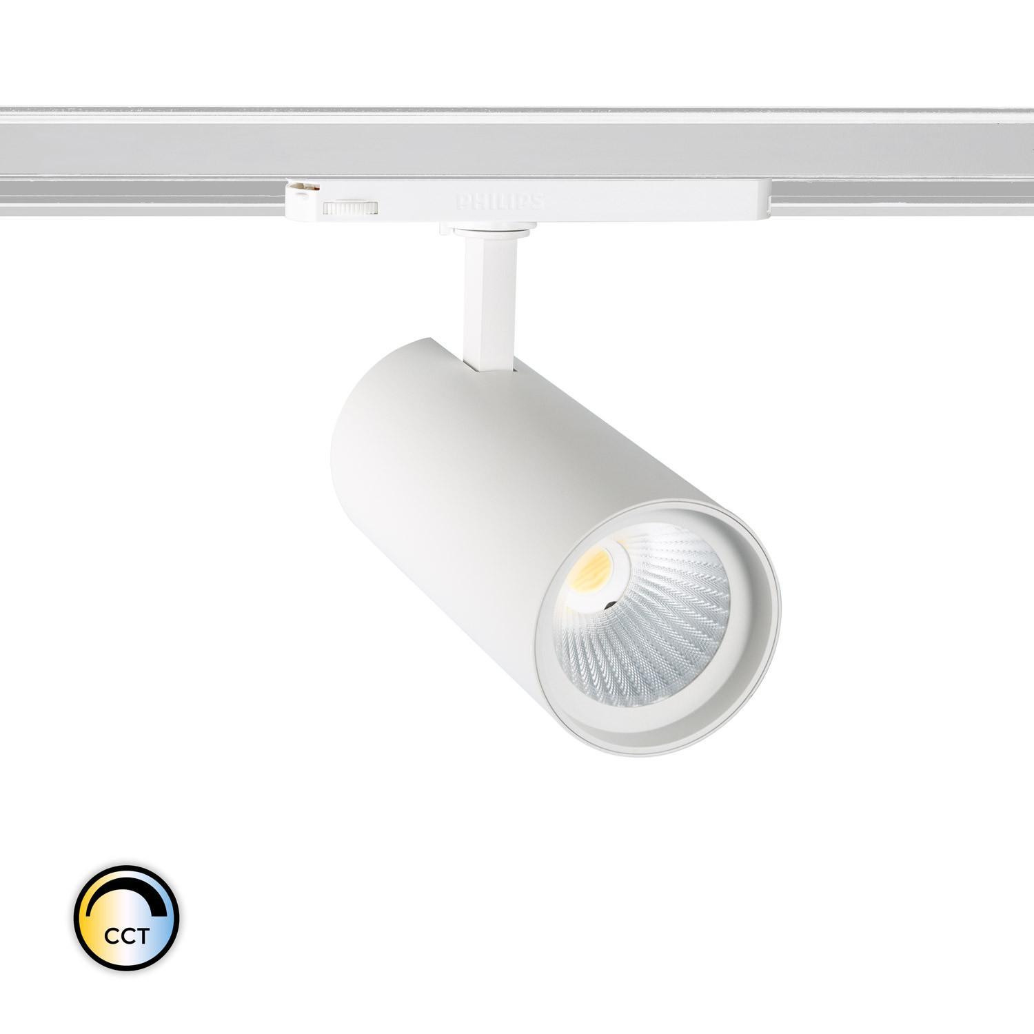 Spot LED sur Rail Triphasé 40W d'Angelo CCT PHILIPS Xitanium Blanc Sélectionnable (chaud-neutre-froid)