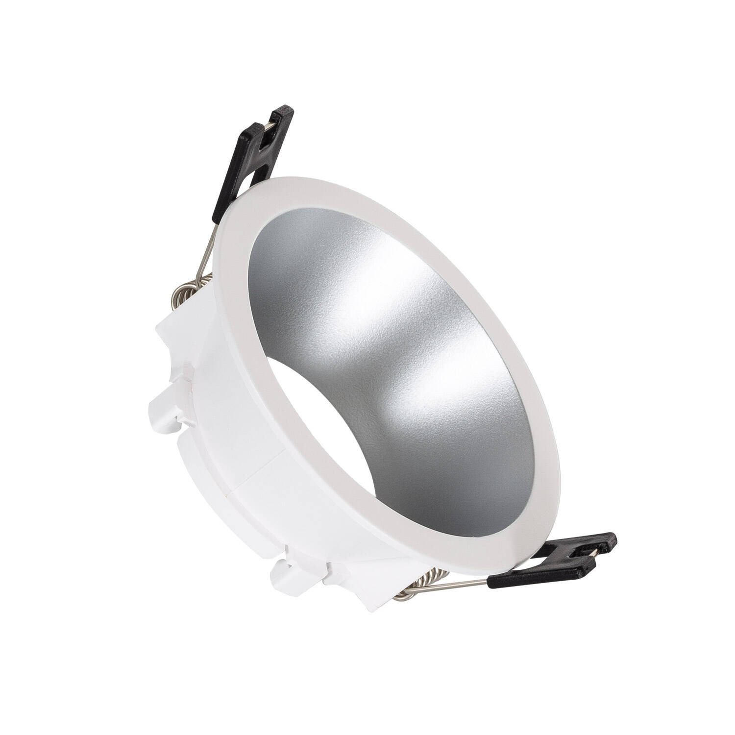 Collerette Downlight Conique Reflect pour Ampoule LED GU10 / GU5.3 Coupe Ø 75mm Argent